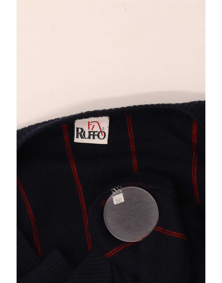 Ανδρικό πουλόβερ RUFF0 Ζακέτα IT 50 Medium Navy Blue ριγέ