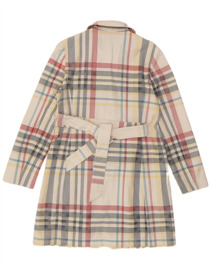 TOMMY HILFIGER Overfrakke til kvinder UK 14 Medium Off White Ternet bomuld
