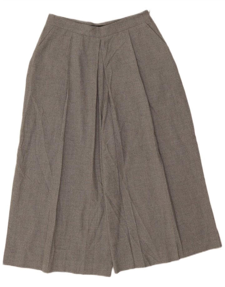 Zara Dame Cullotes Capri Bukser Small W26 L19 Grå Flecked Polyester