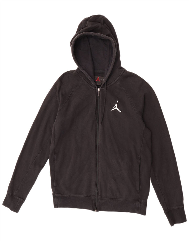 Jordan Mens Zip Hoodie Sweater Medium Black Cotton