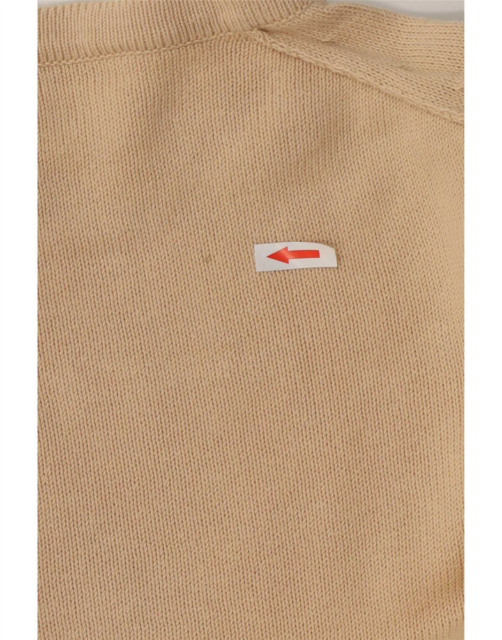 Calvin Klein Womens Regular Fit Crew Neck Jumper Sweater UK 12 Medium Beige