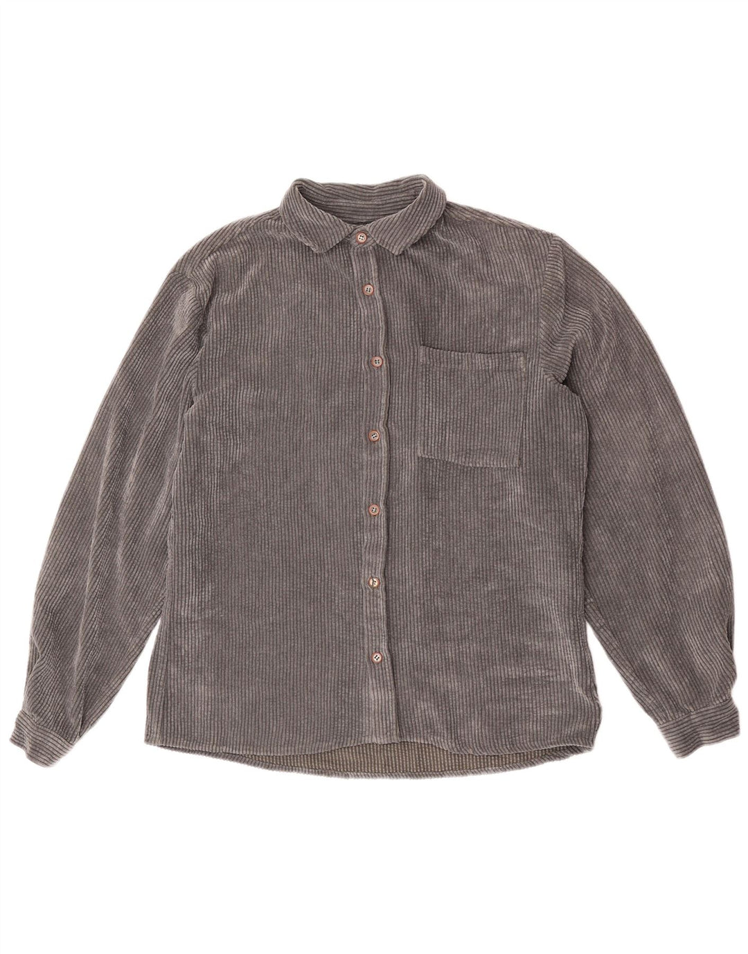 ZARA Mens Corduroy Relaxed Fit Shirt Medium Grey