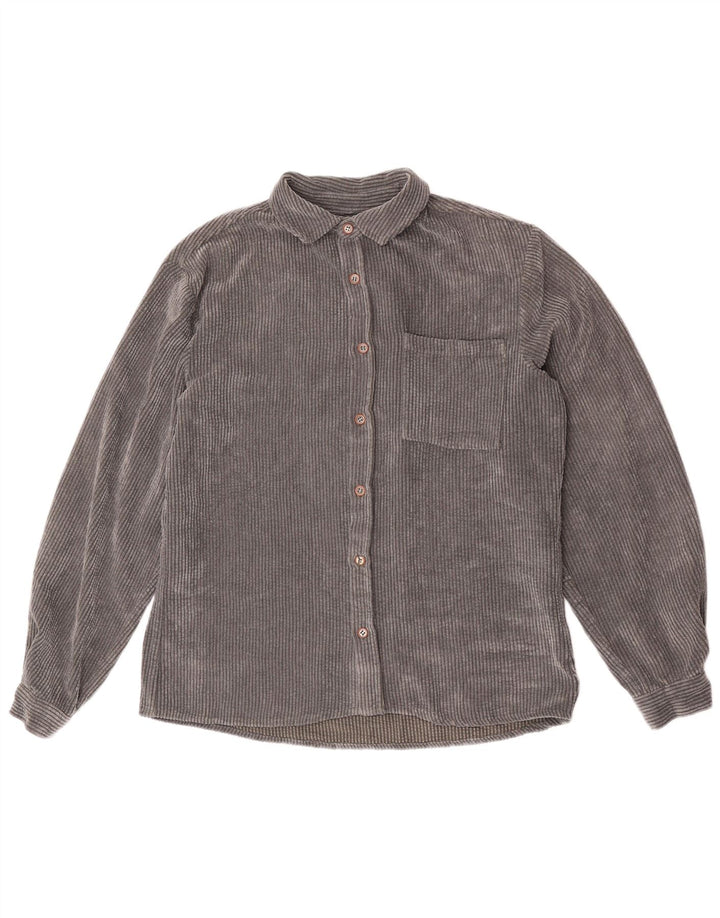 ZARA Mens Corduroy Relaxed Fit Shirt Medium Grey