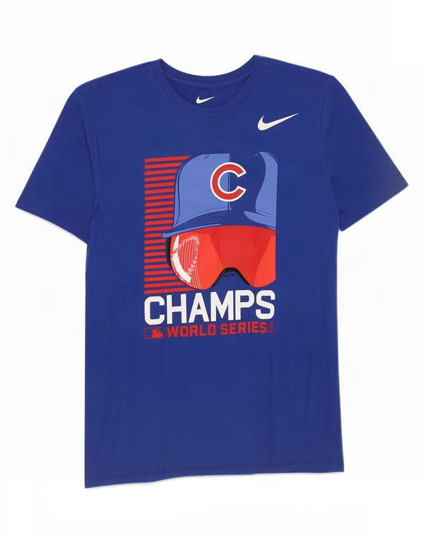 Męska koszulka z grafiką Nike Chicago Cubs, średnia niebieska bawełna