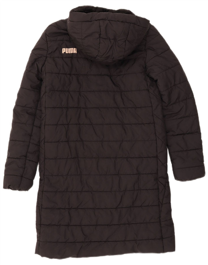 Puma Womens Hooded Padded Coat UK 6 XS Black Polyester