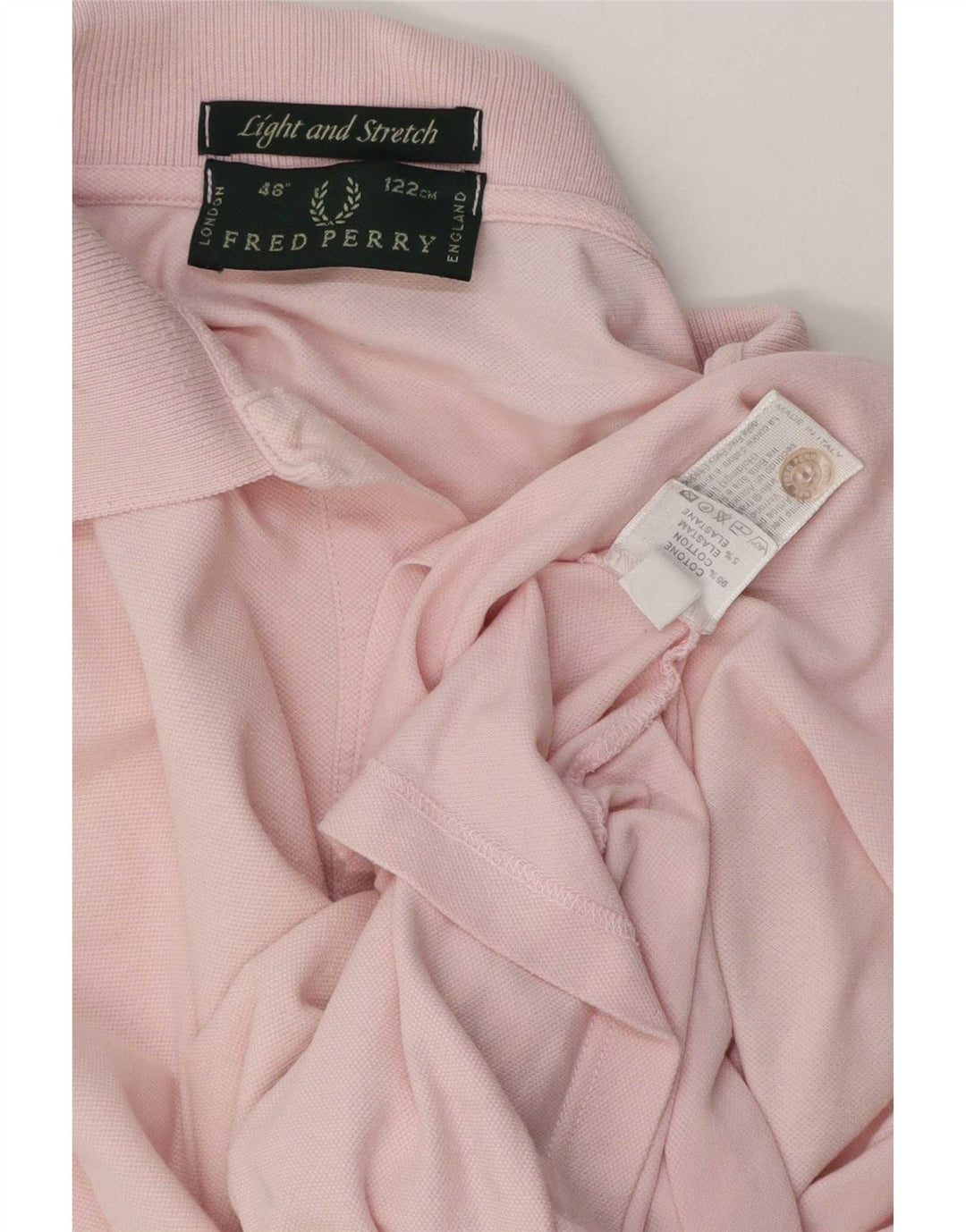 Fred Perry Mens Polo Shirt Large Pink Striped Cotton