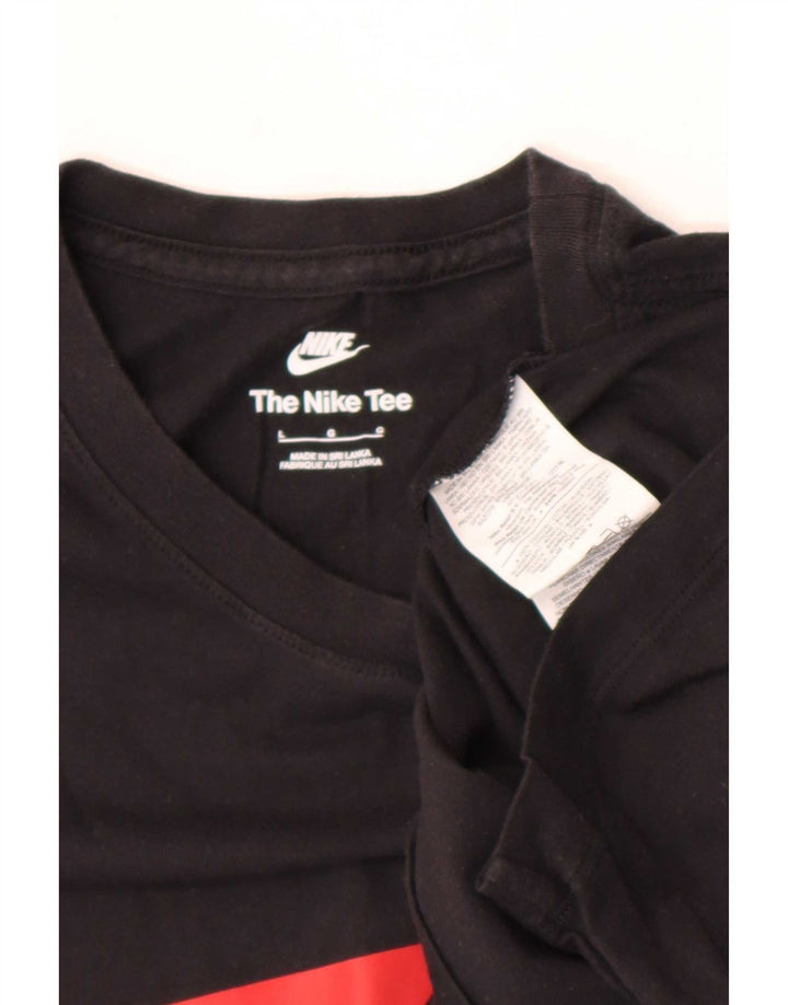 Nike Mens Graphic T-Shirt Top Large Black Cotton