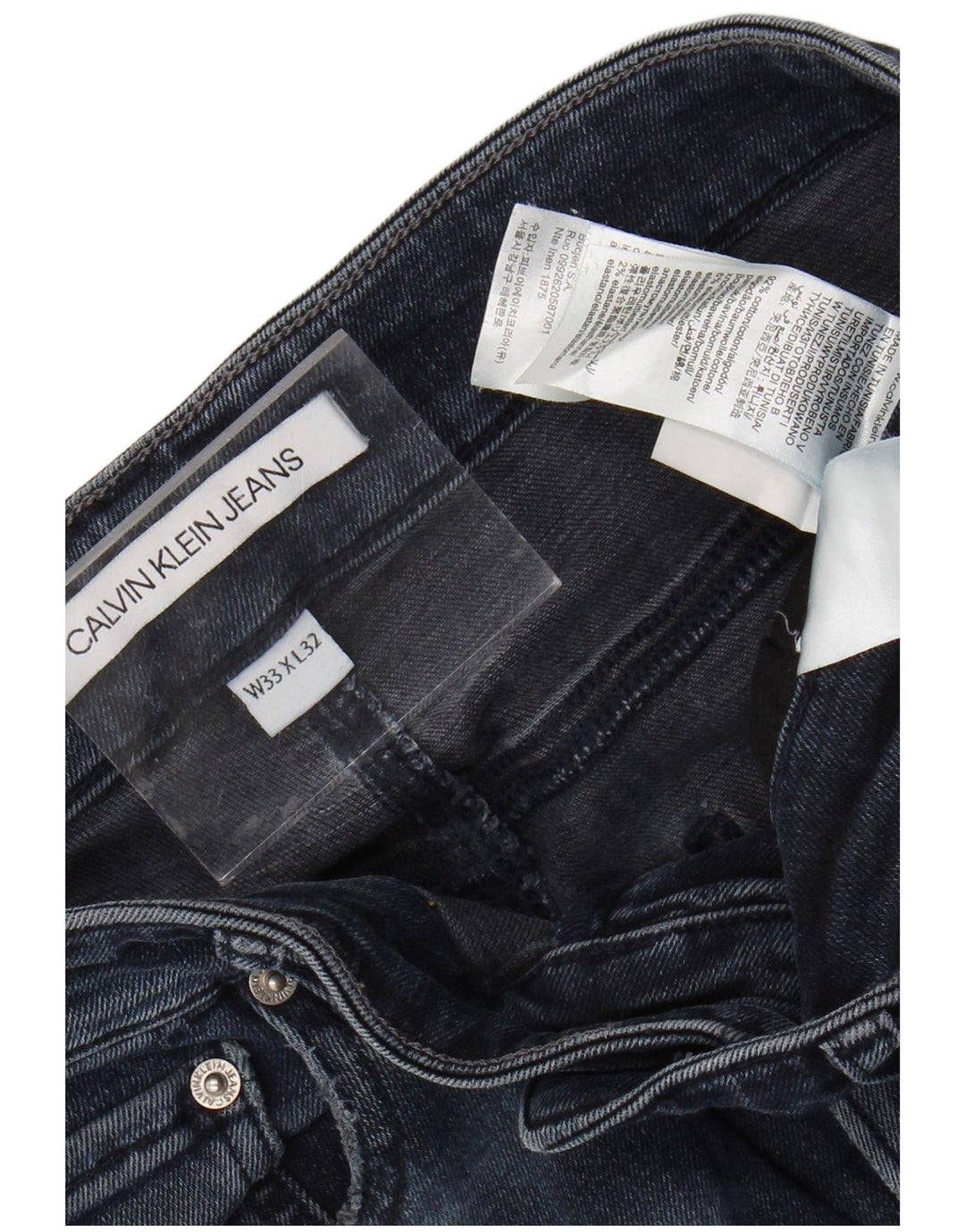CALVIN KLEIN Mens Slim Jeans W33 L32 Navy Blue Cotton