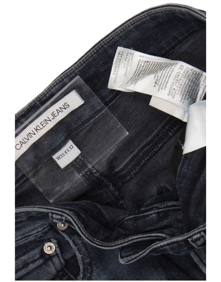 CALVIN KLEIN Mens Slim Jeans W33 L32 Navy Blue Cotton