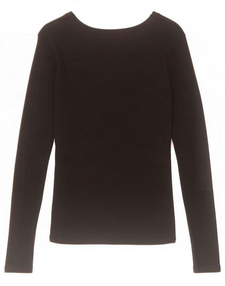 Top pentru femei Zara cu mânecă lungă UK 12 Medium Negru