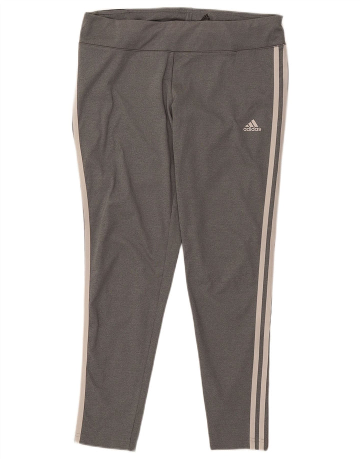 ADIDAS Womens Climalite Leggings UK 16/18 Large  Grey Polyester