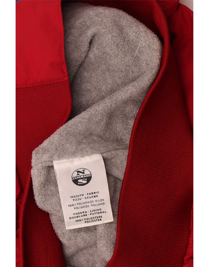 North Sails Mens Hooded Bomber Jacket UK 36 Small Red Polyester