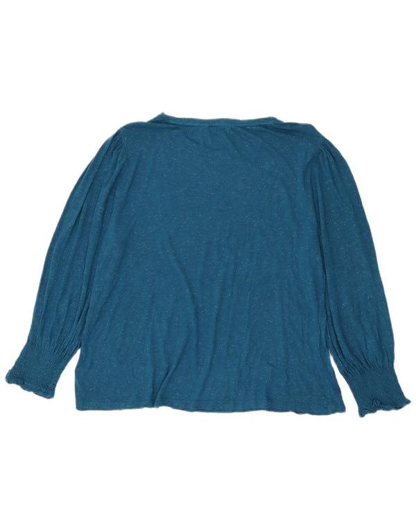 Camiseta de mujer Fat Face de manga larga ES 39 2XL Viscosa moteada azul