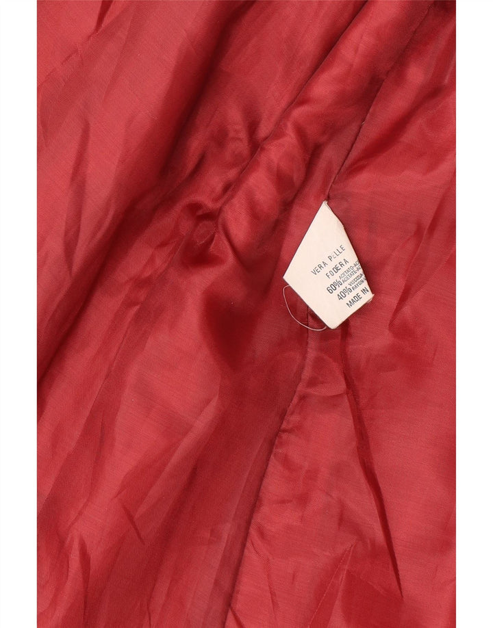 Vintage dame læderjakke UK 14 Medium rødt læder