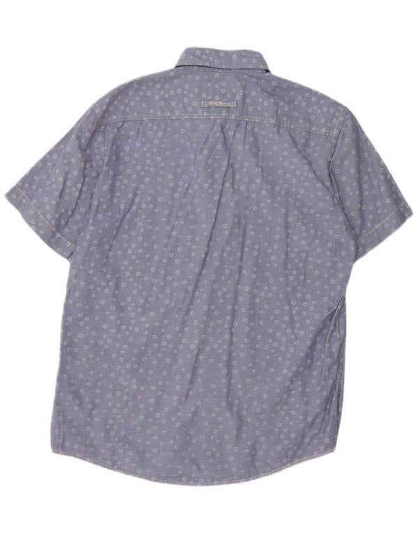 Camel Active Kortærmet Herreskjorte Medium Blue Floral Bomuld