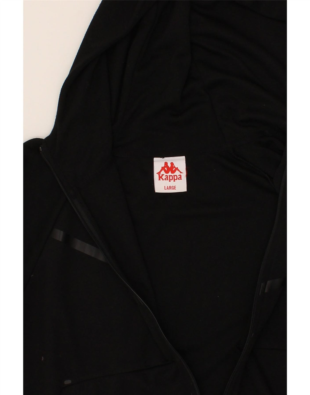 KAPPA Womens Oversized Zip Hoodie Sweater UK 16 Large Black Vintage Kappa and Second-Hand Kappa from Messina Hembry 