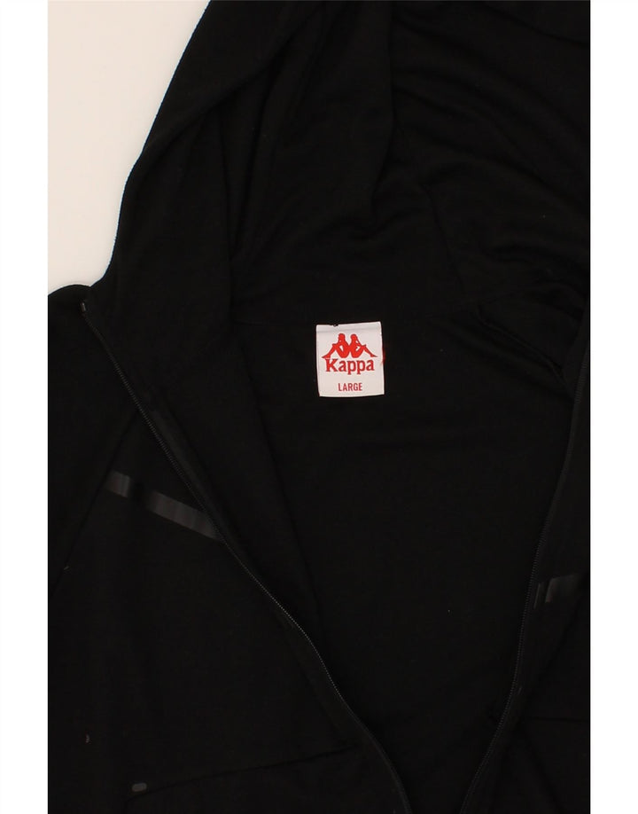 KAPPA Womens Oversized Zip Hoodie Sweater UK 16 Large Black Vintage Kappa and Second-Hand Kappa from Messina Hembry 