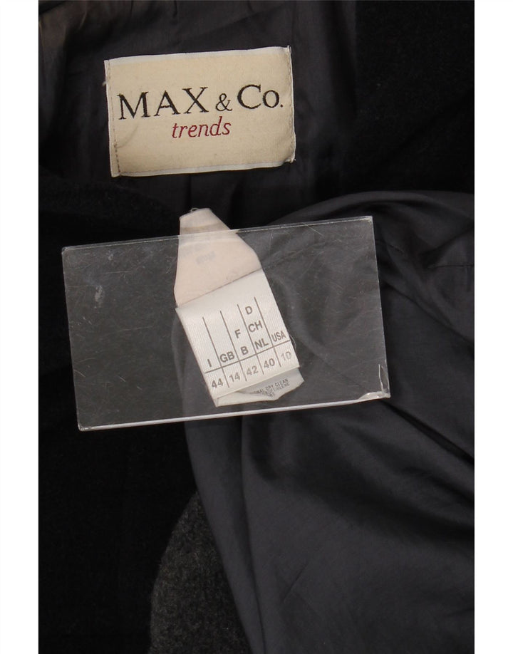 Max & Co. Womens Hooded Duffle Coat UK 14 Large Navy Blue Colourblock