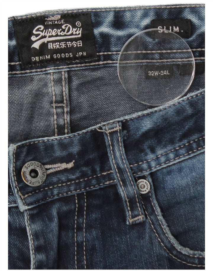 Superdry Mens Corporal Slim Jeans W32 L32 Blue Cotton