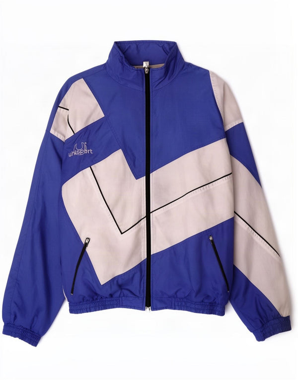 Uhlsport Mens Tracksuit Top Jacket Small Blue Colourblock