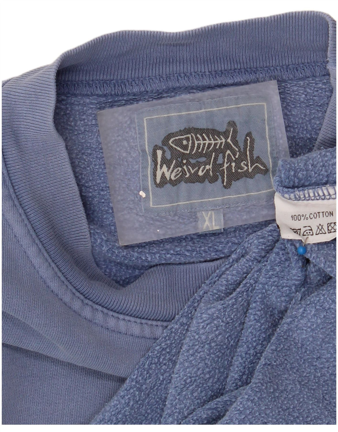 Weird Fish Mens Sweatshirt Jumper XL Blue Cotton