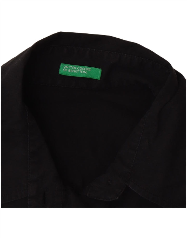 Benetton Womens Shirt Bodysuit UK 14 Medium Black