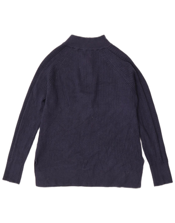 Marks & Spencer Dame sweater med lynlås-hals UK 10 Small Navy Blue