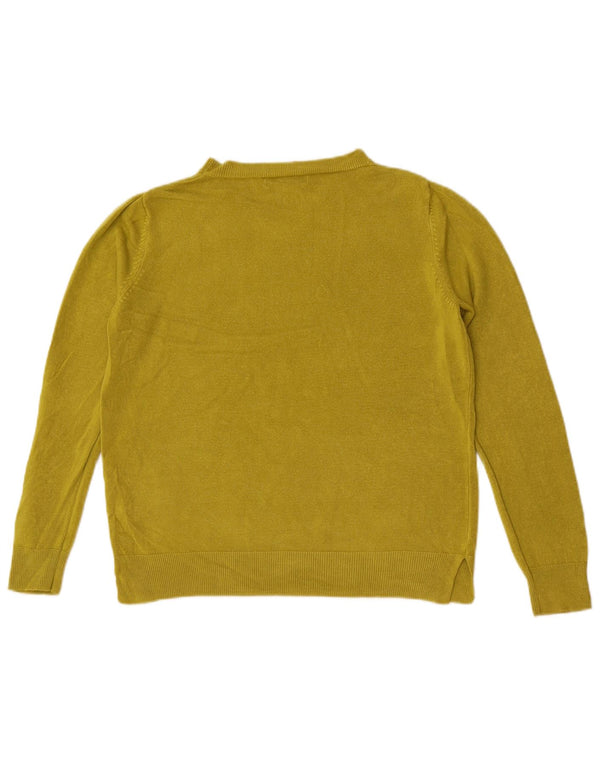 Marks & Spencer Dame Boat Neck Jumper Sweater UK 16 Stor Grøn Akryl