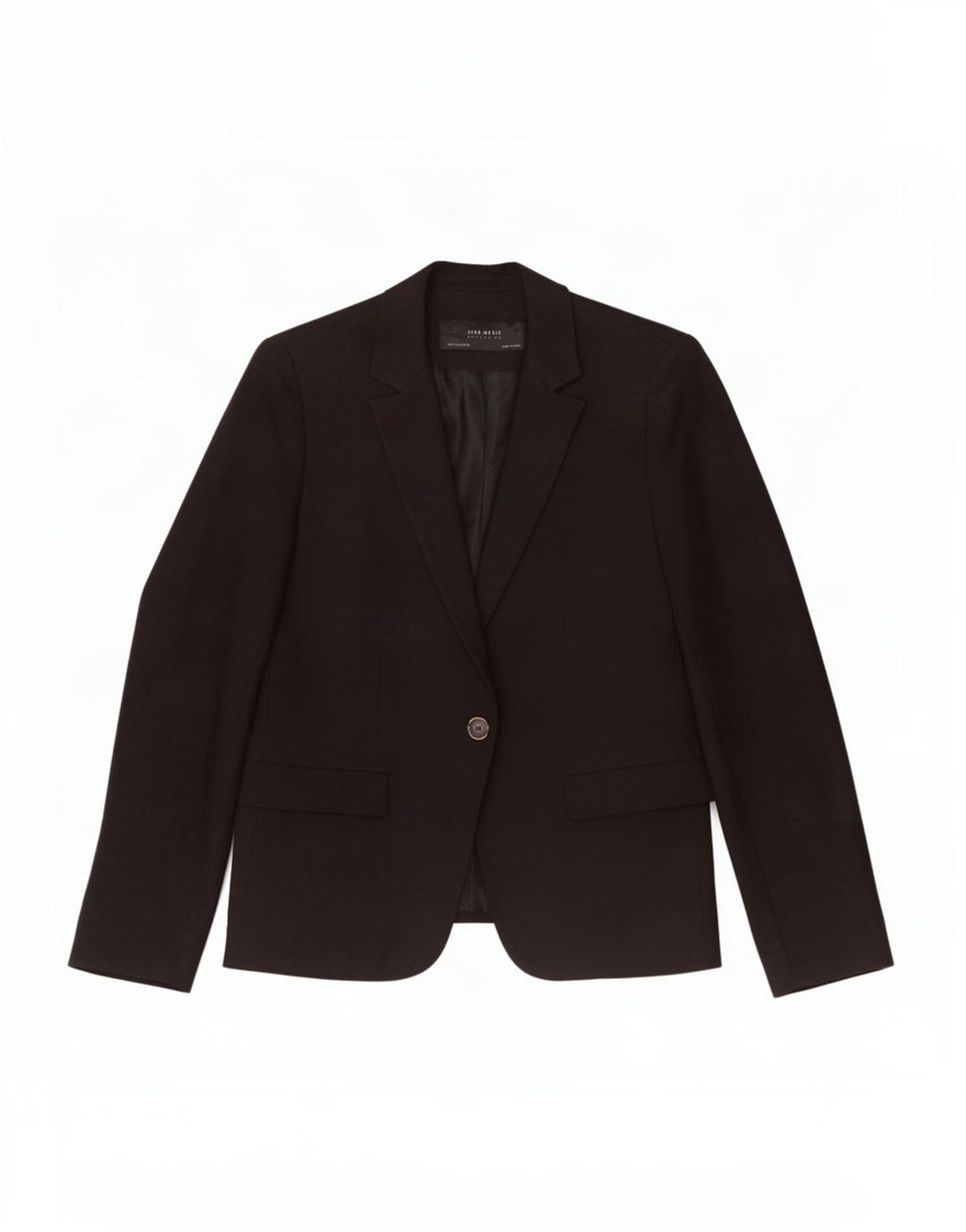 Zara Veste Blazer 1 Bouton Femme UK 10 Petit Coton Noir