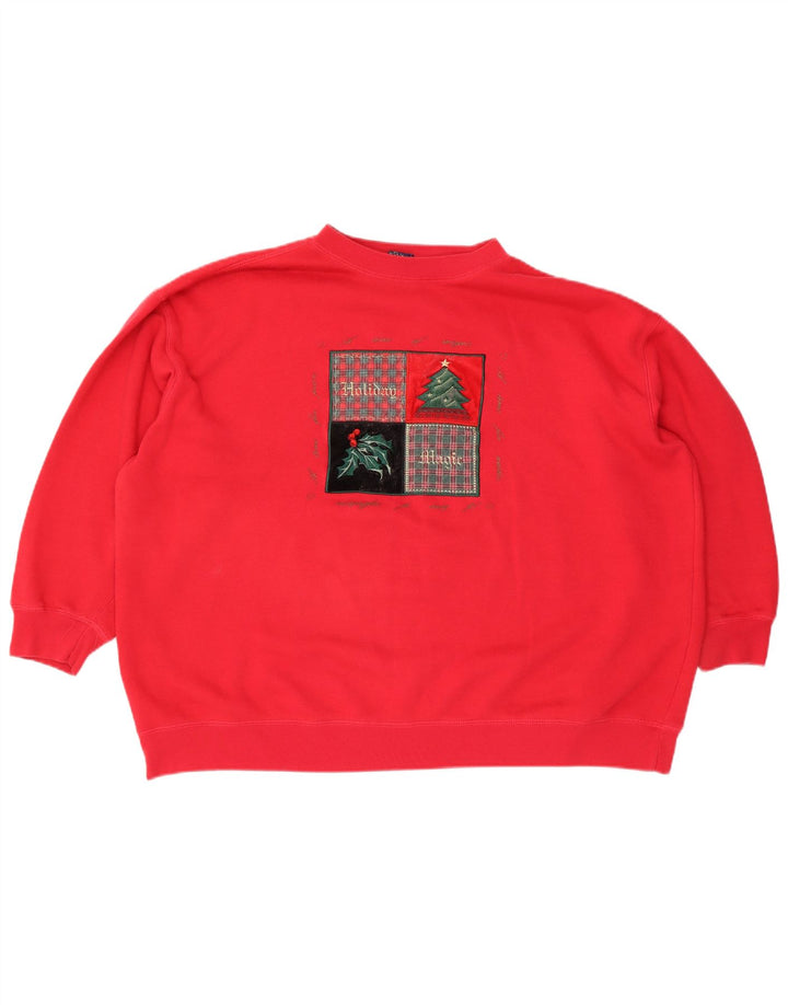Honors Womens Graphic Oversized Sweatshirt Jumper UK 22/24 2XL Red