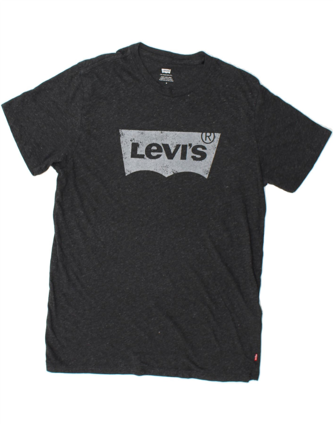 LEVI'S Mens Graphic T-Shirt Top Medium Grey Flecked Cotton Vintage Levi's and Second-Hand Levi's from Messina Hembry 