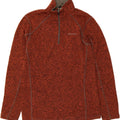 EDDIE BAUER Mens Zip Neck Jumper Sweater Medium Brown Flecked Polyester Vintage Eddie Bauer and Second-Hand Eddie Bauer from Messina Hembry 