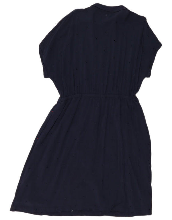 Joules Dame A-Line Kjole UK 18 XL Navy Blue Viscose
