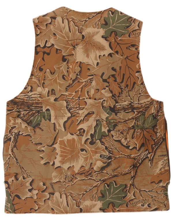 Vintage Mens Utility Gilet UK 42 XL Πολύχρωμο βαμβακερό καμουφλάζ