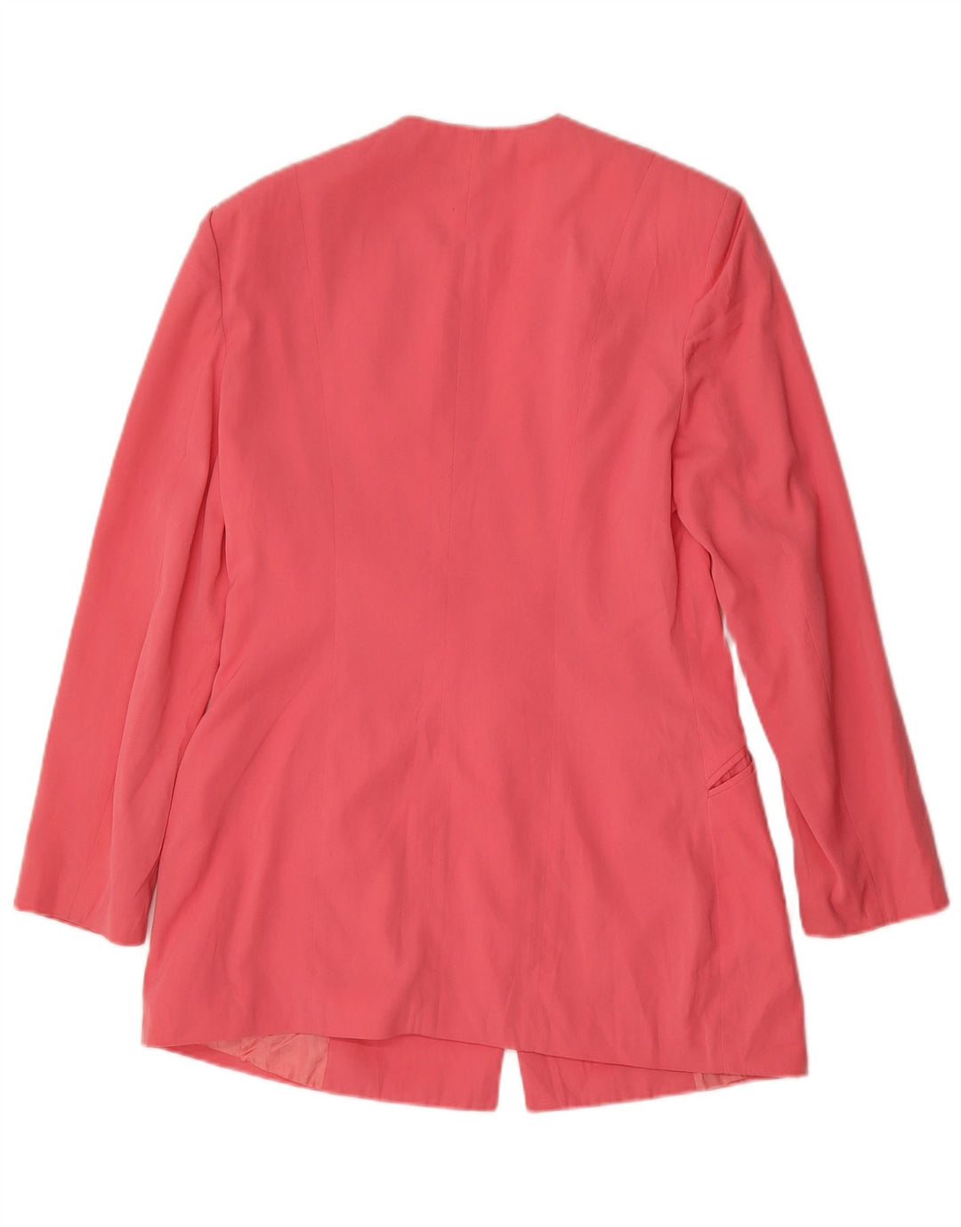 BENETTON Womens 1 Button Blazer Jacket IT 42 Medium Pink Polyester