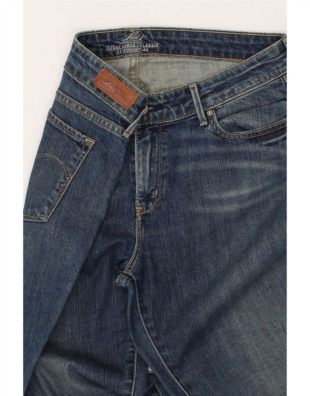 LEVI'S Womens Slightly Curvy Classic Fit Straight Jeans W31 L33 Blue Vintage Levi's and Second-Hand Levi's from Messina Hembry 