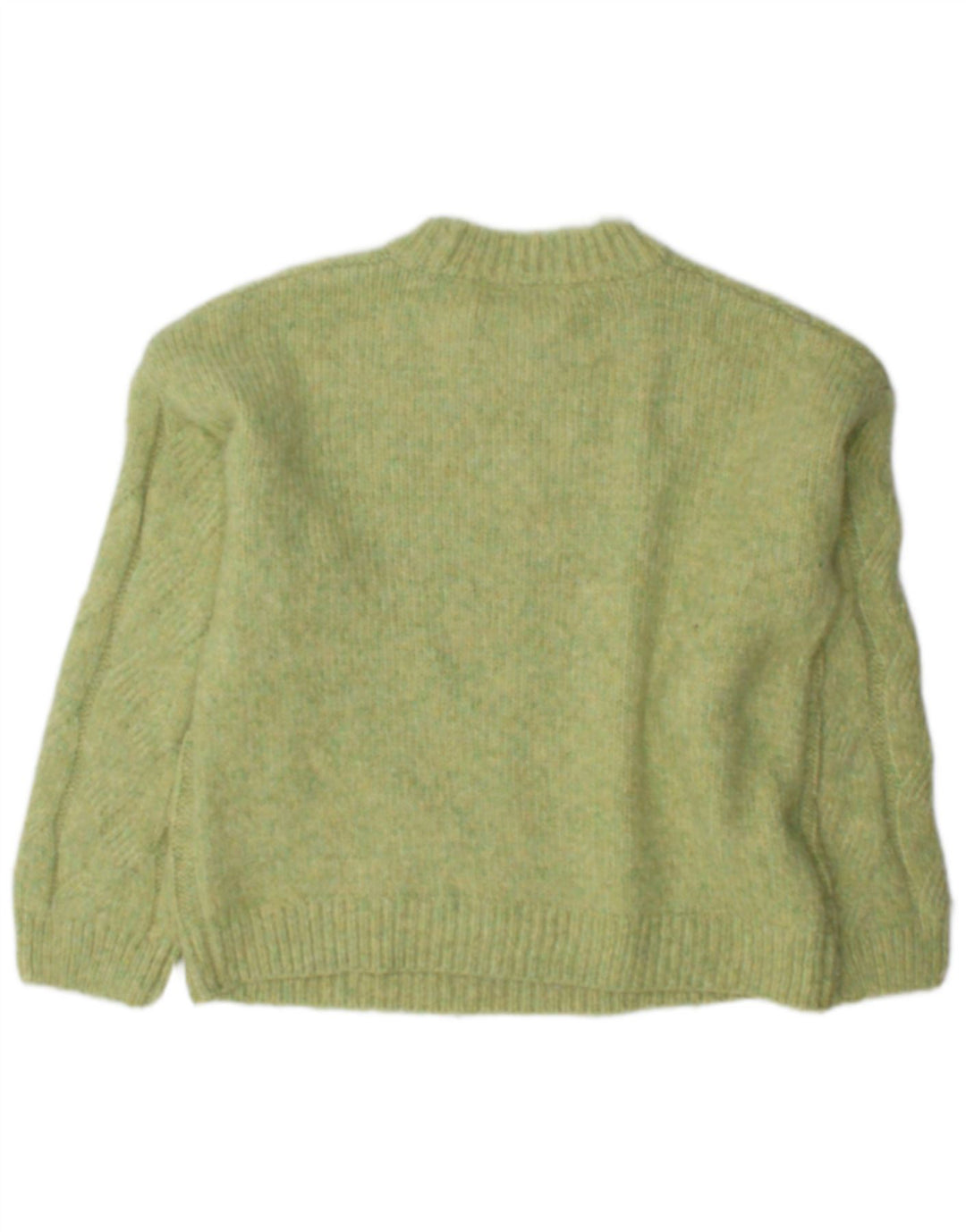 Marks & Spencer Womens Crew Neck Jumper Sweater UK 14 Medium Green