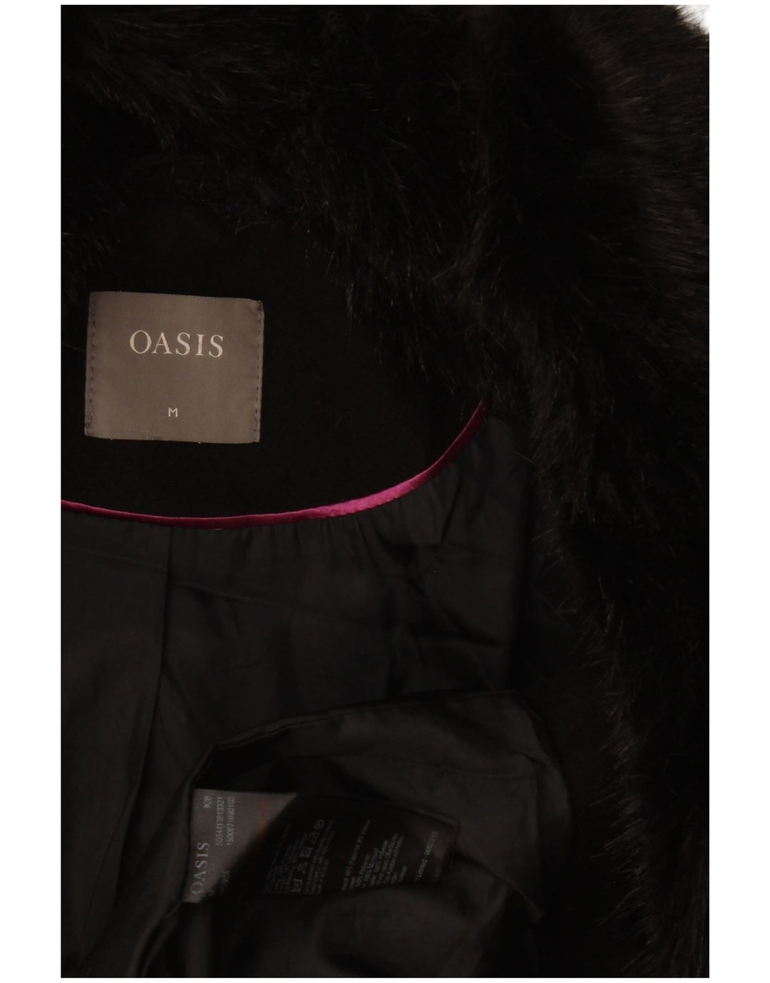 Oasis Dame Overfrakke UK 14 Medium Sort Polyester