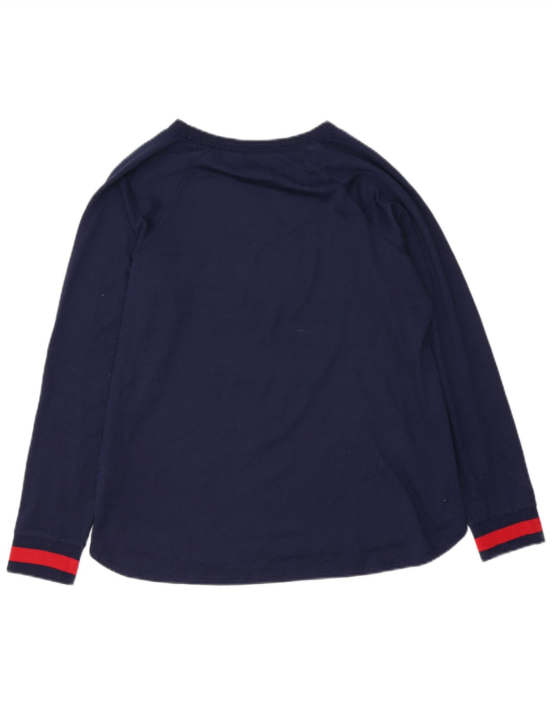 DKNY Womens Graphic Top Long Sleeve UK 14 Medium Navy Blue Polyester