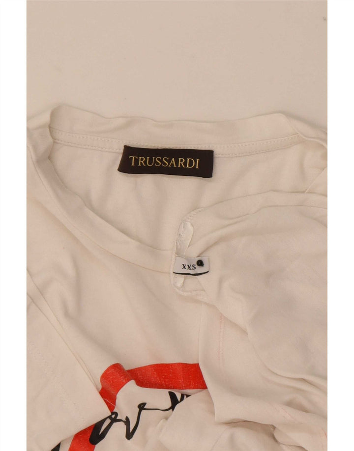 Męski T-shirt z grafiką Trussardi Top 2XS w kolorze białym