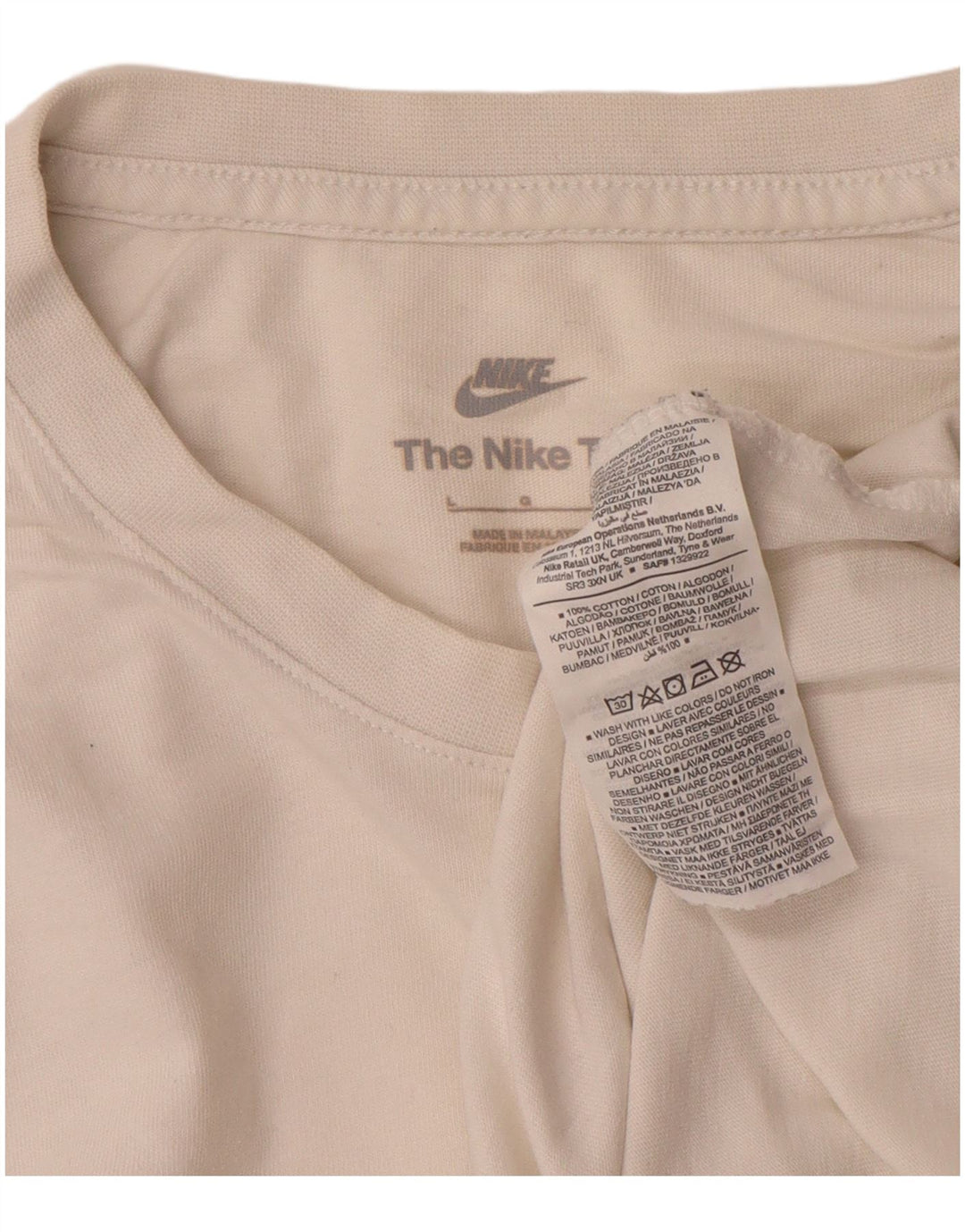 Nike Mens T-Shirt Top Large White Cotton