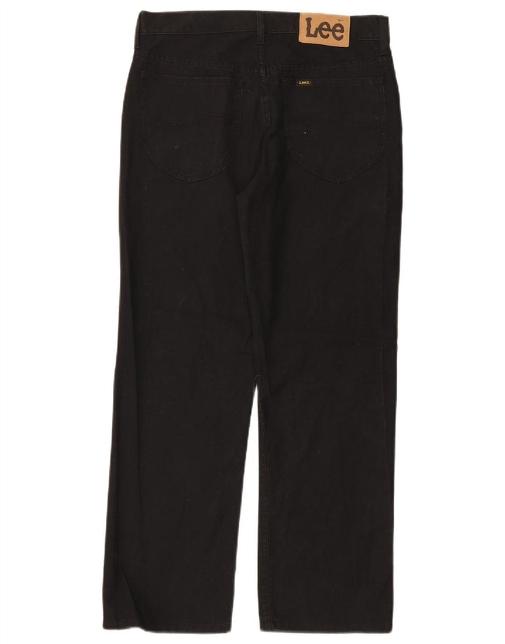 Lee Herren Straight Jeans W33 L28 Schwarze Baumwolle
