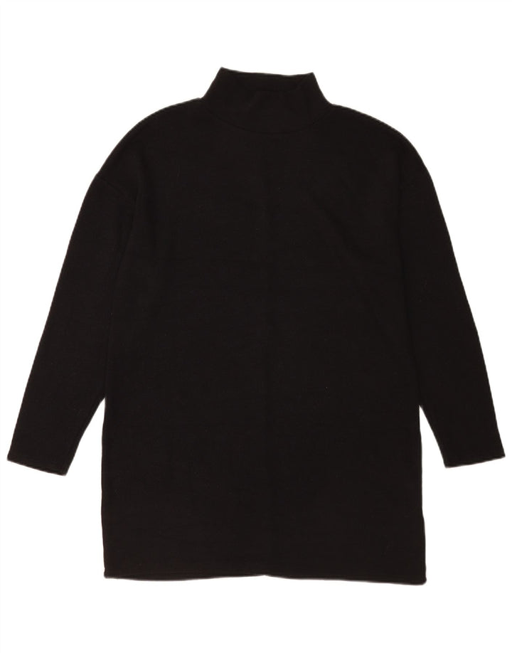 Zara Womens Long Sleeve Oversized Jumper Dress UK 10 Small Black Polyester