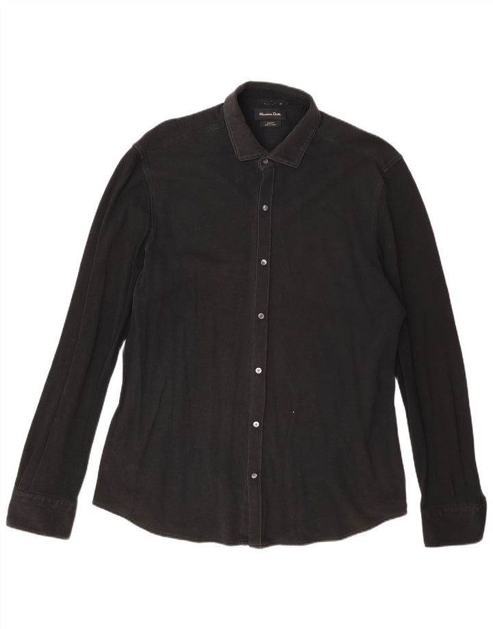 Massimo Dutti Camisa Slim Fit Hombre XL Negro