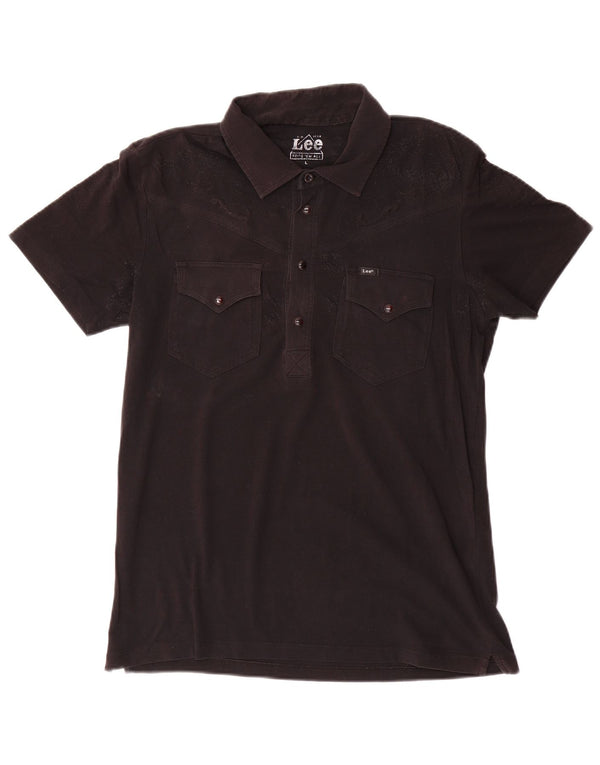 Polo Lee para mujer UK 46 Large Algodón negro