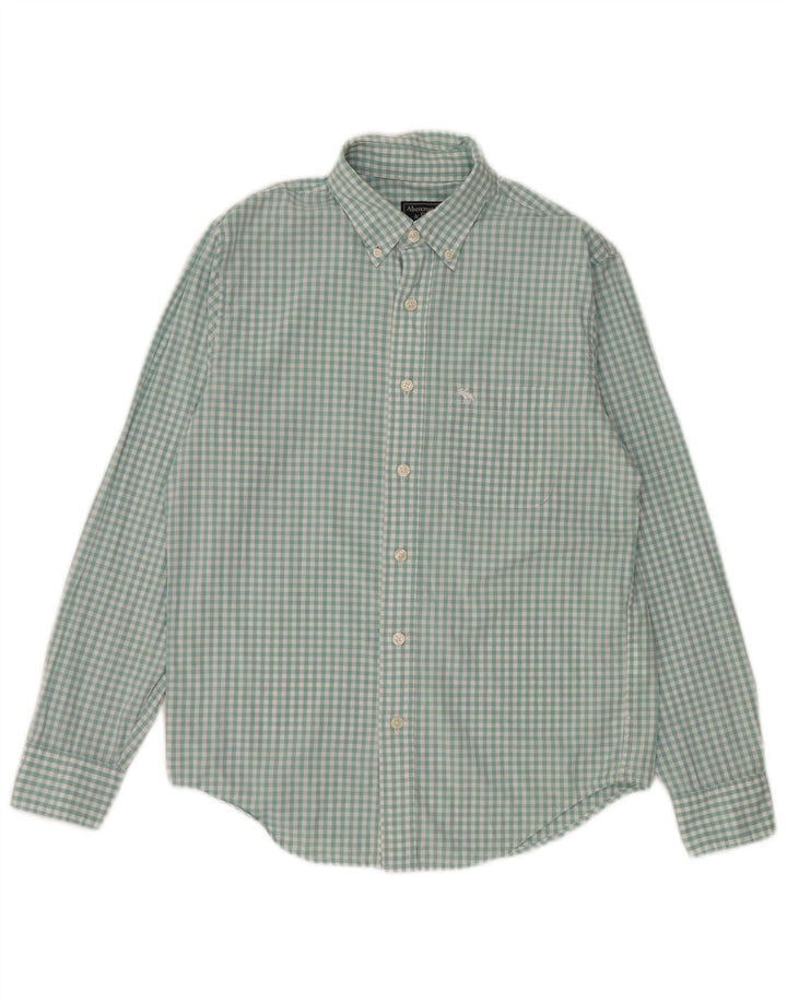 Abercrombie & Fitch Mens Shirt Small Green Gingham Cotton