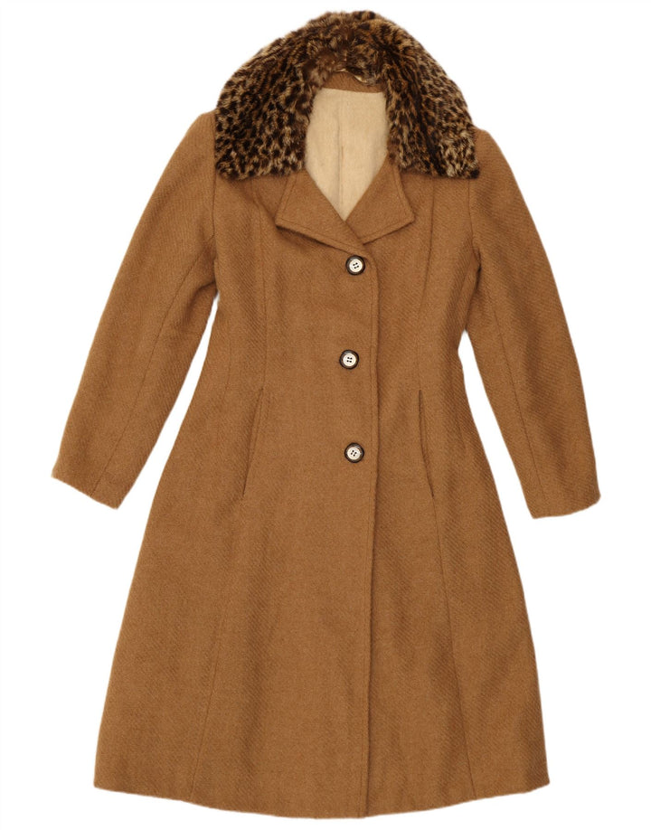 pardessus femme vintage UK 10 Petit Brun
