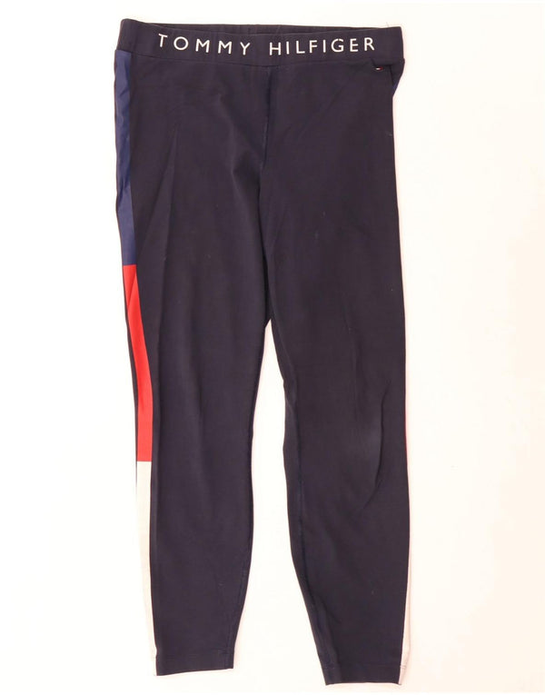 Tommy Hilfiger Legging graphique pour femme UK 14 Large Bleu marine Colourblock