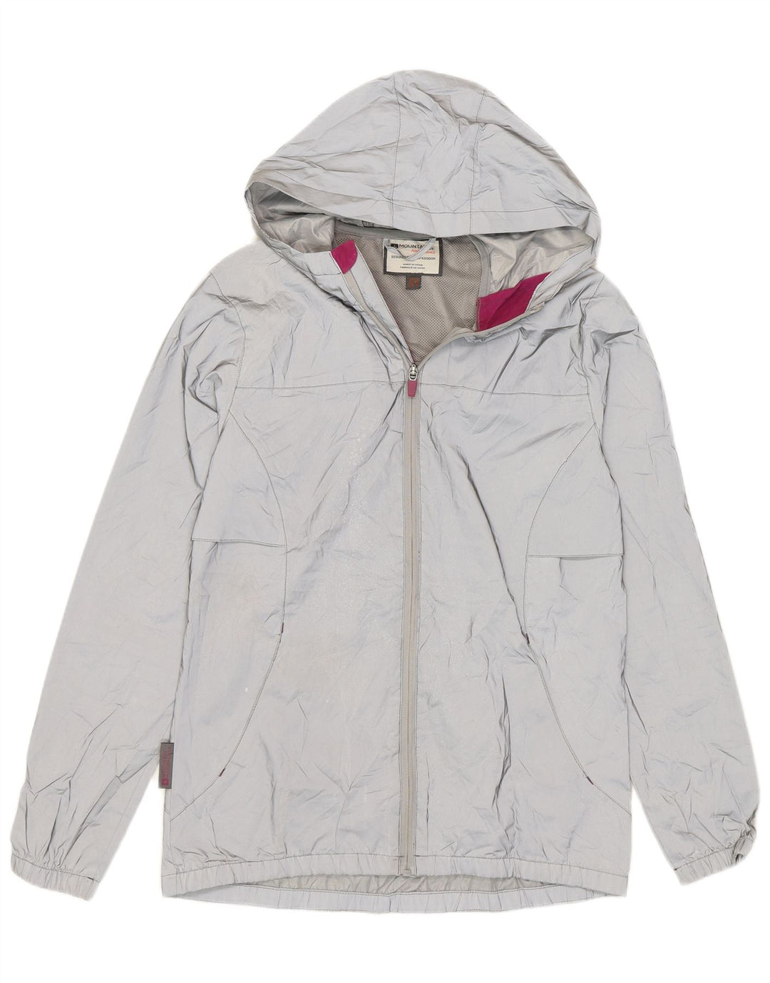 Mountain Warehouse Womens Hooded Rain Jacket UK 12 Medium Grey Polyester