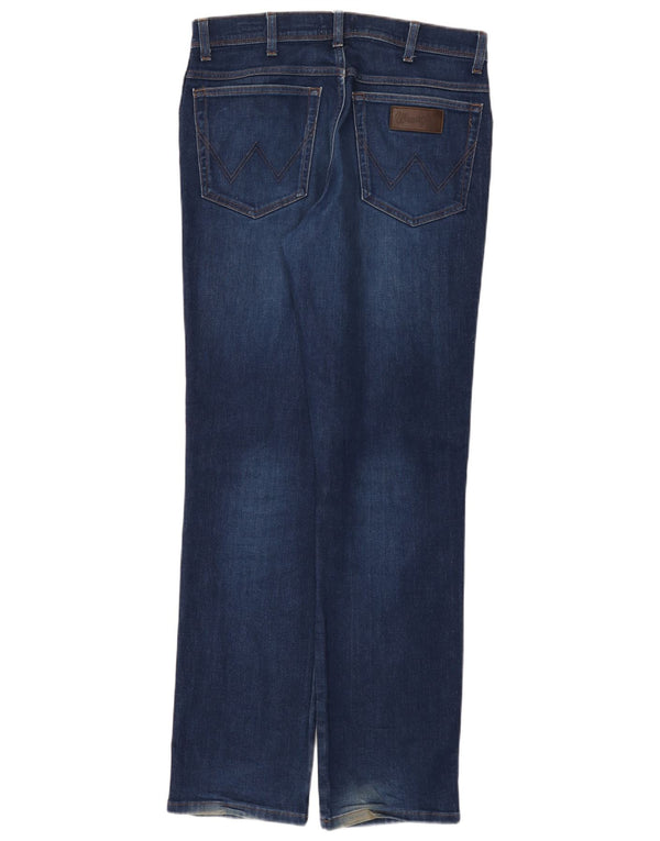 Wrangler Mens Texas Straight Jeans W34 L34 sötétkék pamut
